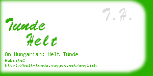 tunde helt business card