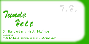 tunde helt business card